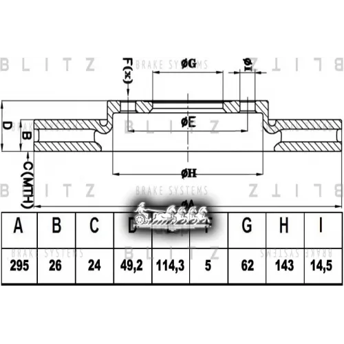 Диск Тормозной Toyota Auris/Avensis 06- Перед. Вент. Blitz 