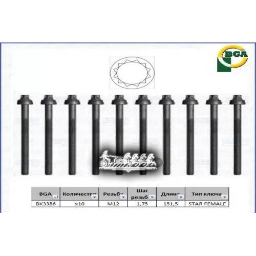 Комплект Болтов Гбц Vag A3/A4/A6/Octavia/Superb/Jetta/Passat/Touran 03- Bga 