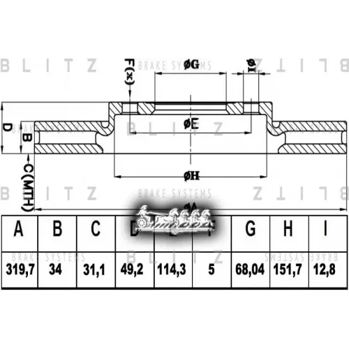Диск Тормозной Infiniti Fx 35/45 03- Перед. Вент. Blitz 
