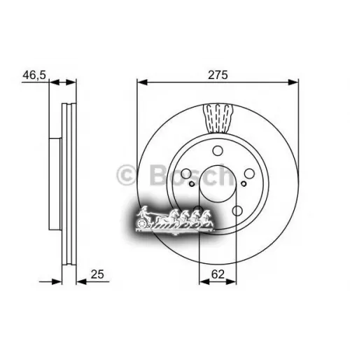 Диск Тормозной Toyota Rav 4 06- Перед. Bosch 