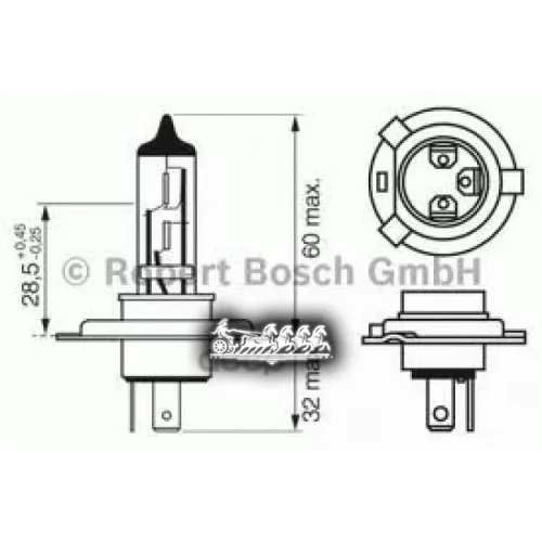 Лампа Pure Light H4 12V 60/55W (Блистер) (1 Шт) Bosch 
