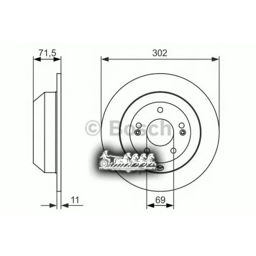 Диск Тормозной Hyun/Kia Santa Fe/Sorento 09- Задн. Bosch 