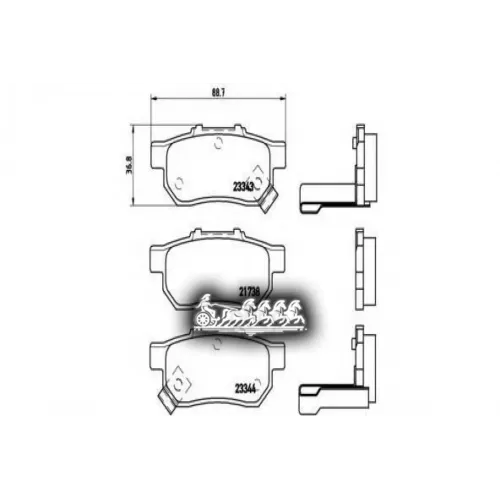 Колодки Тормозные Honda Civic/Jazz 91- 1.2-1.6 Задн. Brembo 
