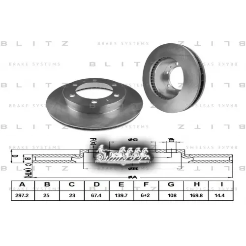 Диск Тормозной Toyota Hilux 05- Перед. Вент. Blitz 