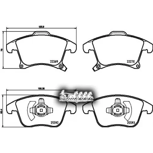 Колодки Тормозные Дисковые Перед Brembo 
