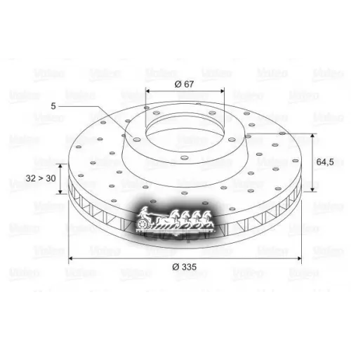Диск Тормозной Mercedes W221 05- Перед X1 Valeo 