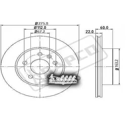 Диск Тормозной Mb W638 96- Перед. Вент. BAPCO 