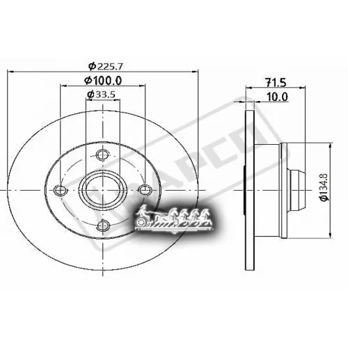 Диск Тормозной Vw Golf/Passat/Polo/Jetta 80- Задн. BAPCO 