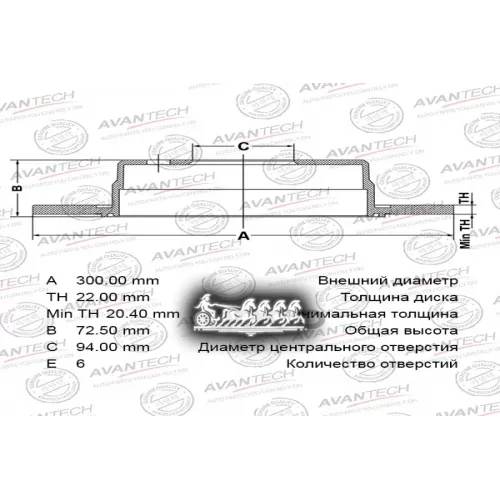 Диск Тормозной Honda Cr-V 06- Задн. AVANTECH 