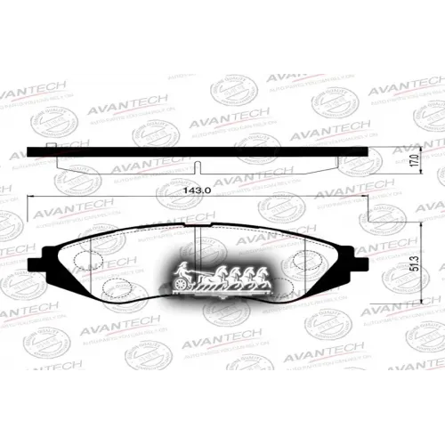 Колодки Тормозные Daewoo Cielo/Espero/Nexia 04- Перед. (+ Противоскр-Я Пластина) AVANTECH 