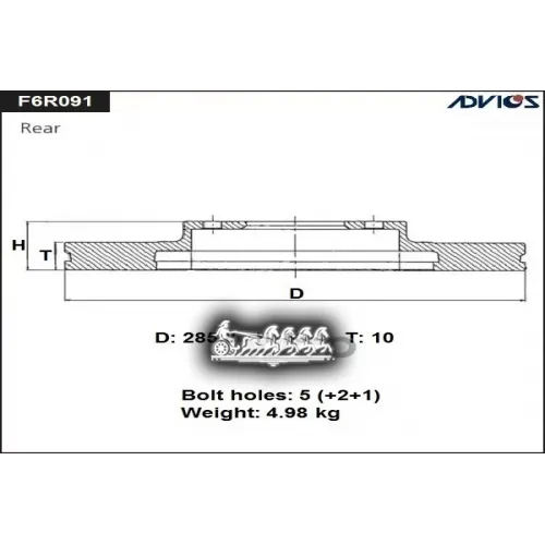 Диск Тормозной Subaru Forester 07- Задн. ADVICS 