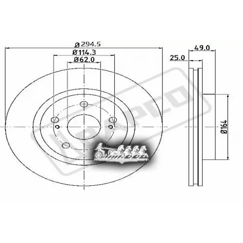 Диск Тормозной Suzuki Grand Vitara 05- Перед. Вент. BAPCO 