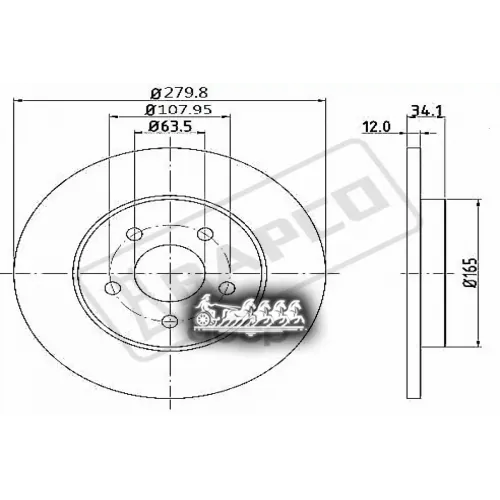 Диск Тормозной Ford Mondeo 00- Задн. BAPCO 