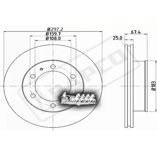 Диск Тормозной Toyota Fortuner/Hi-Lux Surf(Pickup)/Hilux -08 Перед.вент. BAPCO 