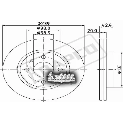 Диск Тормозной Toyota Carina(E) -99 Перед.вент. BAPCO 