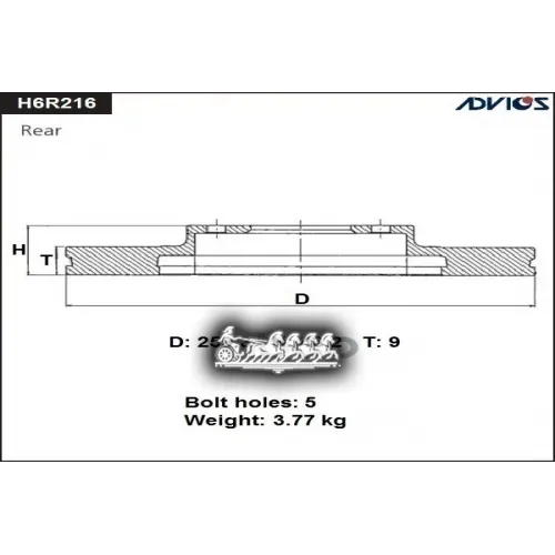 Тормозной Диск Suzuki Sx4/Vitara Задн. D 259Мм 13- ADVICS 