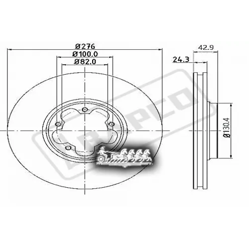 Диск Тормозной Ford Transit 00- Перед. BAPCO 