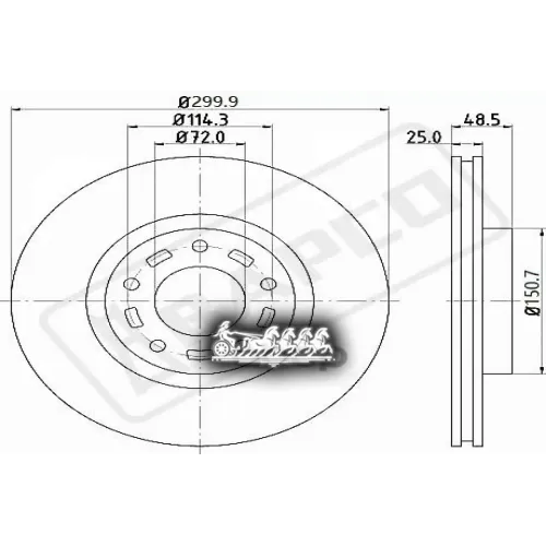Диск Тормозной Mazda 3 03- Перед. BAPCO 