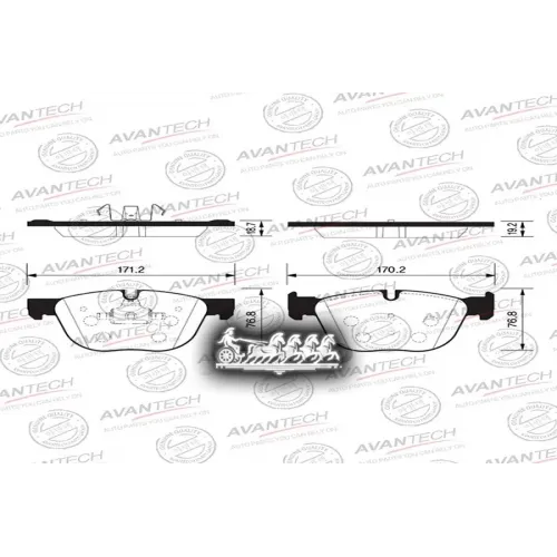 Колодки Тормозные Bmw X5(E70/E70n) 07- Перед. (+ Противоскр-Я Пластина) AVANTECH 
