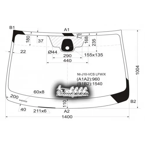 Nij10vcslfwx Xyg Стекло Лобовое +Дд В Клей Nissan Qashqai 06-14 XYG 