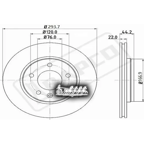 Диск Тормозной Vw Transporter/Multivan 03- Задн. Вент. BAPCO 