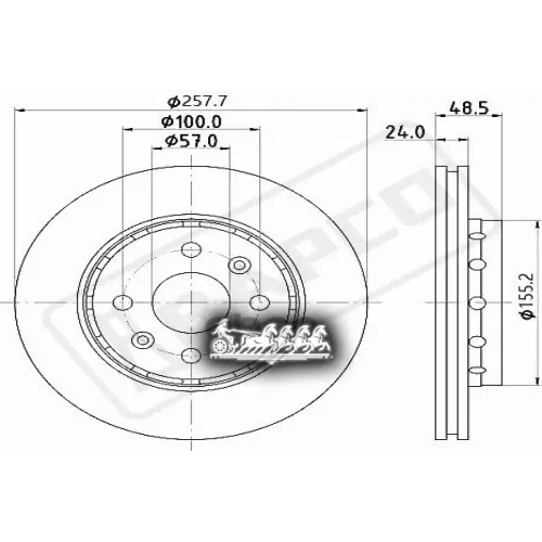 Диск Тормозной Kia Spectra 01- Перед.вент. BAPCO 