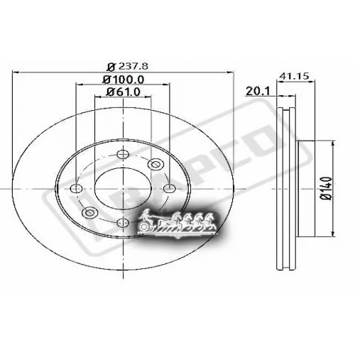 Диск Тормозной Renault Megane/Kangoo 91- Перед. Вент. BAPCO 