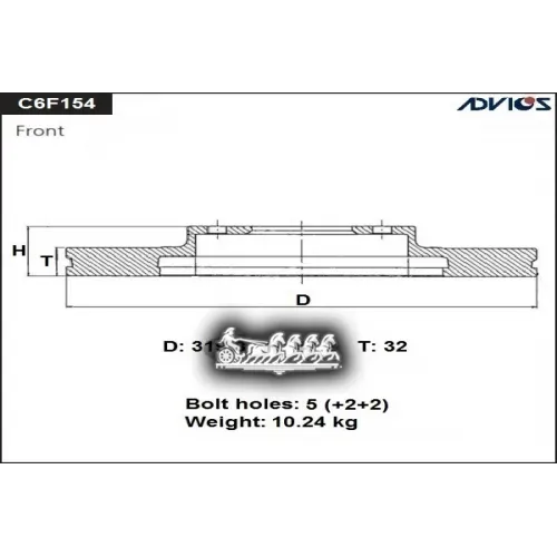 Диск Тормозной Honda Accord 08- Перед. ADVICS 