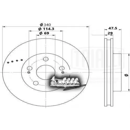 Диск Тормозной Kia Carnival 14- Перед. Trialli 