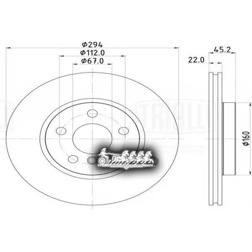 Диск Тормозной Mini Cooper 16- Перед. Trialli 