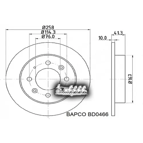 Диск Тормозной Kia Cerato/Spectra 04- Задн. BAPCO 