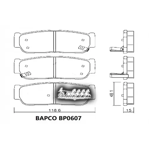 Колодки Тормозные Ssangyong Rexton/Kyron 05- Задн. BAPCO 
