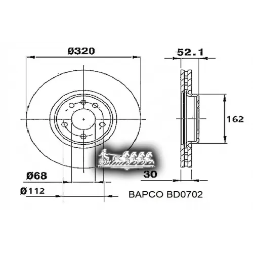 Диск Тормозной Vag Audi A4 Iv, A5, A6 Iv, Q5 BAPCO 