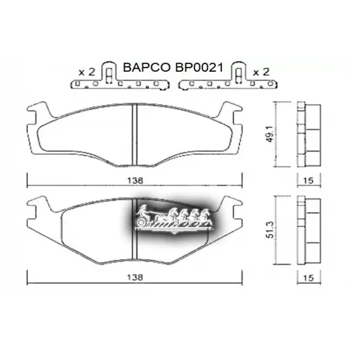 Колодки Тормозные Vag Passat Ii/Polo Ii Satana/Golf/Cordoba/Ibiza Ii/Toledo Перед. BAPCO 