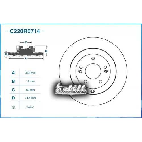 Диск Тормозной Hyundai Grand Santa Fé 06/2013 - По Н.в. Задн. CWORKS 