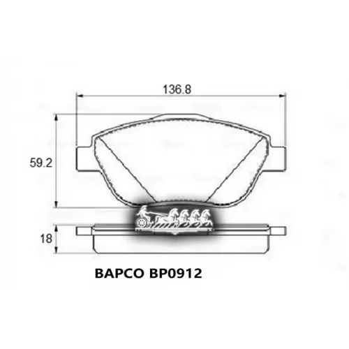 Колодки Тормозные Citroen C3/Ds3 09- Перед. BAPCO 