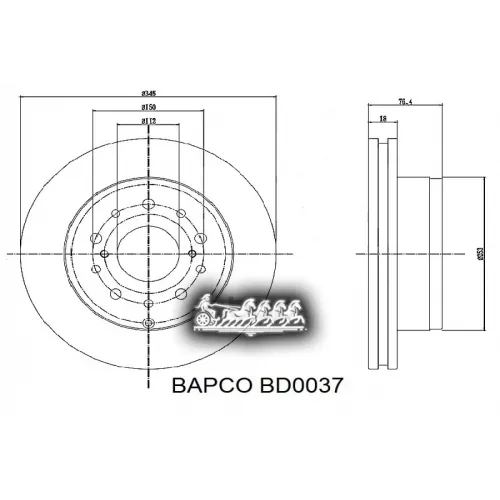 Диск Тормозной Toyota Land Cruiser 07- Задн. Вент. BAPCO 