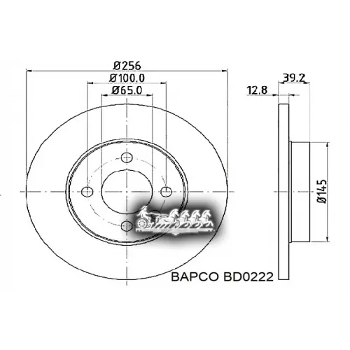 Диск Тормозной Vw Caddy/Golf/Passat/Vento 88- Перед. BAPCO 