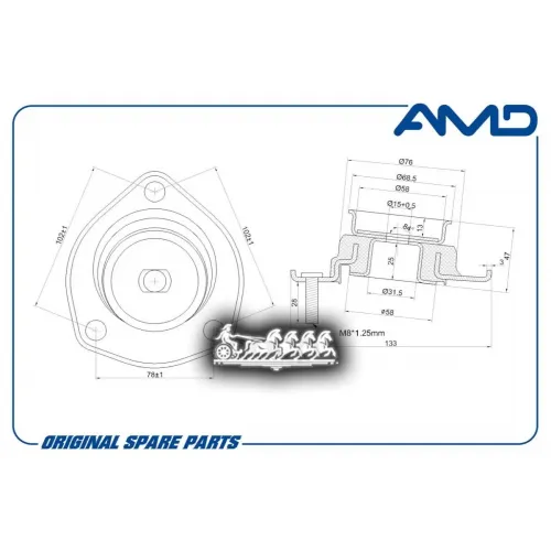 Опора Амортизатора Toyota Camry 11- Зад.лев. AMD 