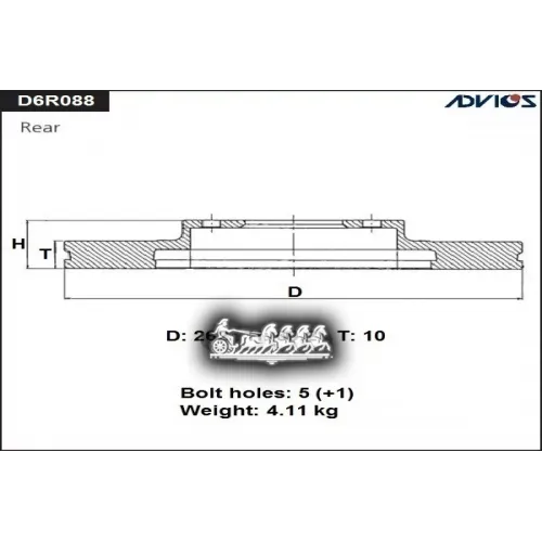 Диск Тормозной Mitsubishi Lancer 07- Задн. ADVICS 