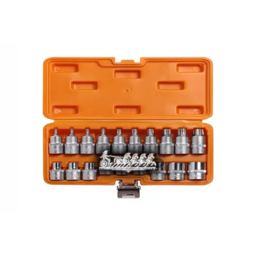 Набор Головок 1/2 Dr Torx E10-E24 И Головок Со Вставками Torx T20-T70 Длиной 55Мм 19 Предметов В Кейсе AIRLINE 