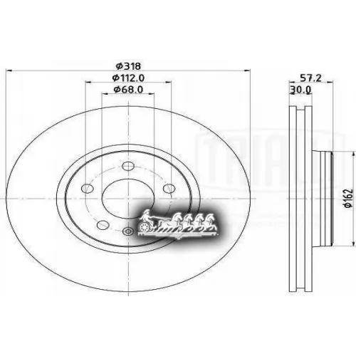 Диск Тормозной Audi A4 17- Перед. Trialli 