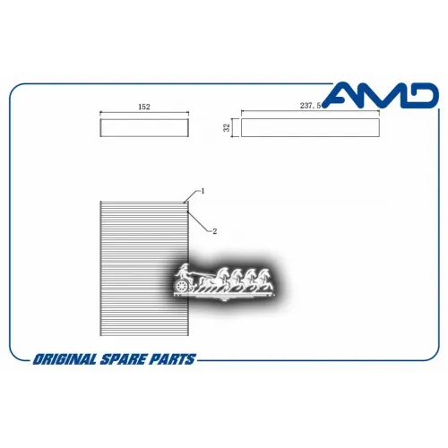 Фильтр Салонный Угольный (Антибактериальный) AMD 