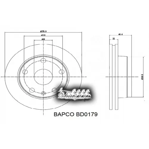Диск Тормозной Vag A4(B5)/A8(D2)/Exeo -13 Перед.вент. BAPCO 