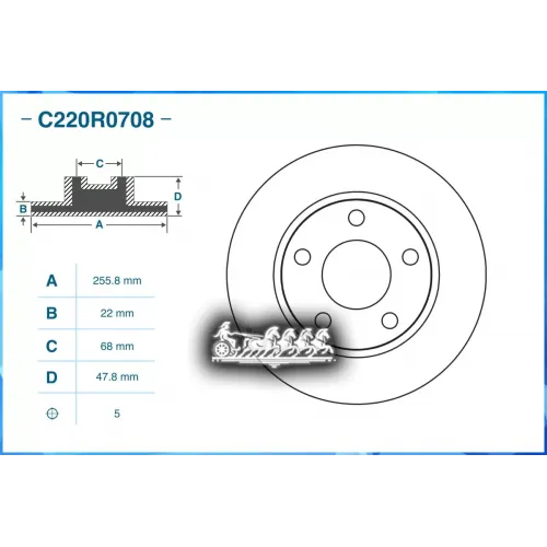 Диск Тормозной Audi A4 B5 (8D2) 09/1997 - По Н.в. Задн. CWORKS 