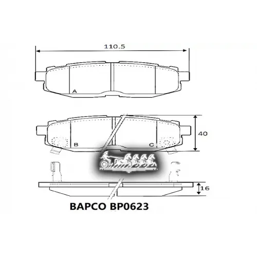 Колодки Тормозные Subaru Tribeca 3.0/3.6 05- Задние BAPCO 