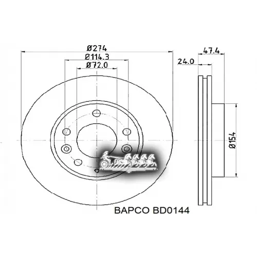 Диск Тормозной Mazda 6/626/323/Premacy 98- Перед. Вент. BAPCO 