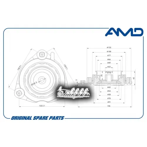 Опора Амортизатора Nissan Teana 08- Пер. AMD 