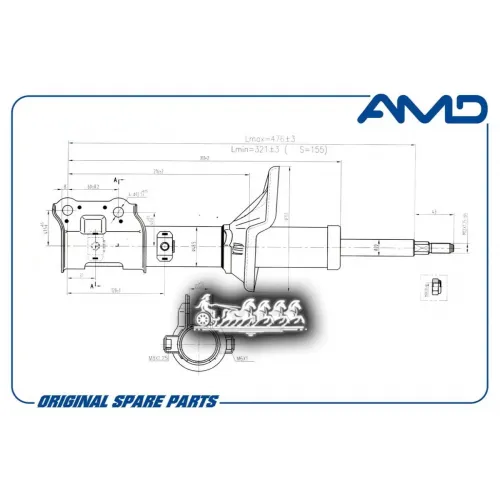 Амортизатор Hyundai Accent Tagaz Газ Перед. Лев. AMD 