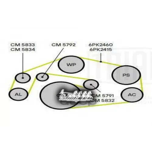 Натяжитель Ремня Приводного Vw Touareg Iii (18-) 3.0D [Ea897] (С Натяж. Мех.) Trialli CM 5791
